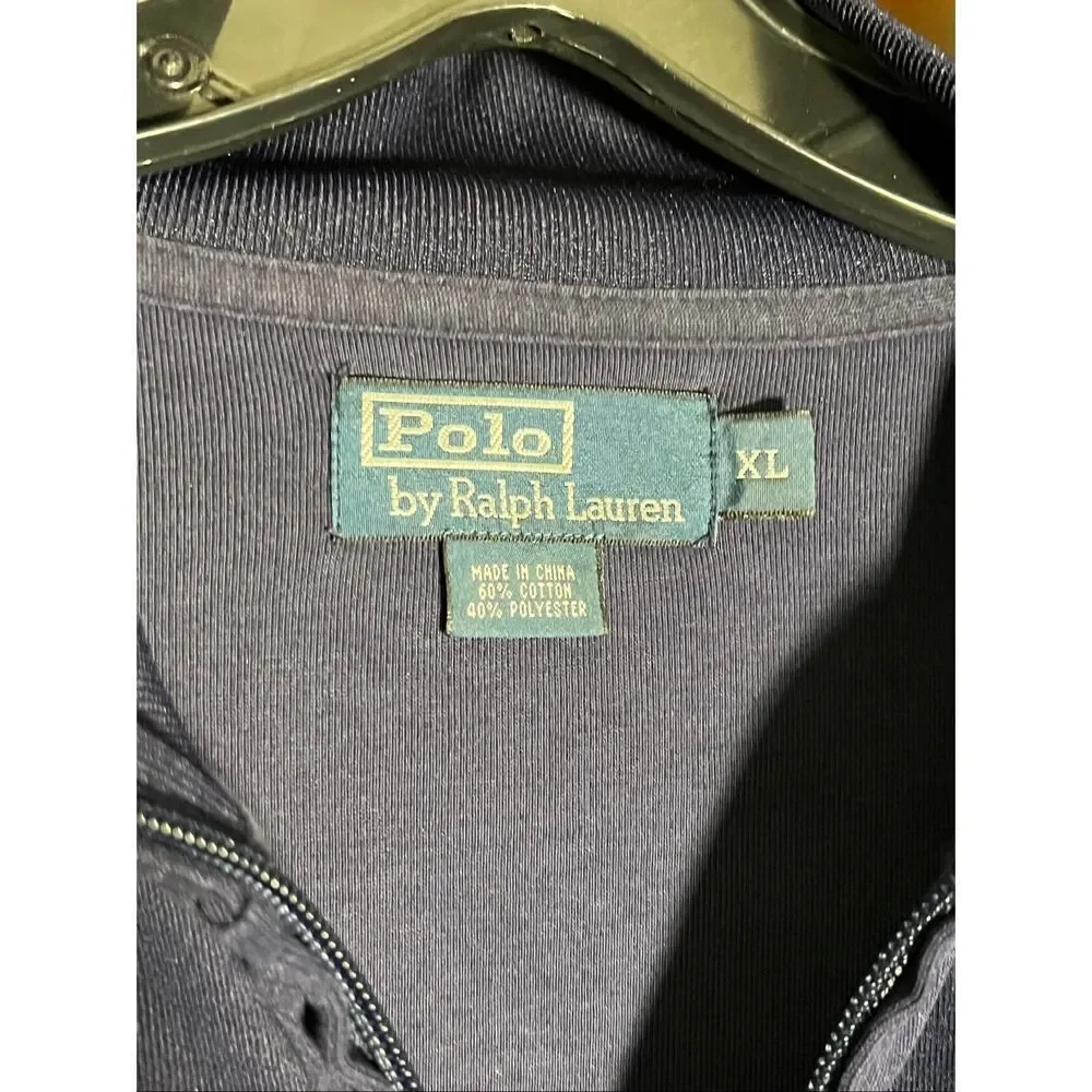 Vintage Polo Ralph Lauren Full Zip Big Pony Striped Track Jacket